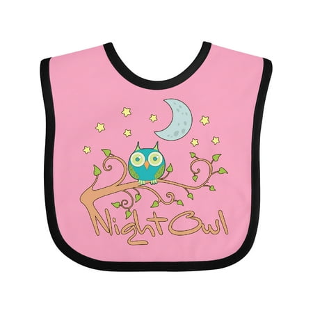 

Inktastic Night Owl Cute Owl on Branch Gift Baby Boy or Baby Girl Bib