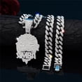 thumbnail image 2 of Men Women Hip Hop Masked Portraits&Letters SLMBA Pendant Necklace Crystal Cuban Chain HipHop Iced Out Bling Necklaces Fashion Charm Jewelry, 2 of 6
