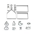 thumbnail image 2 of Cupcake Decorating Kit Christmas Cookie Set Home Decoration 3D Christmas House Silver 17x10x2.4cm 18Pcs, 2 of 5