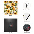 thumbnail image 2 of Retro Sunflower Wooden Wall Clock Silent Non Ticking, Watercolor Letter Flowers Square Wall Clocks Battery Operated, Decor Clock for Home Office, Living Room, Kitchen, 12 Inch, 2 of 9