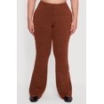 thumbnail image 3 of Women's Plus Size Almost Famous Brushed Knit Flare Leg Pants, 3 of 4
