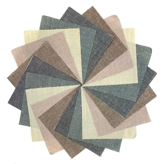 40 Farmcloth Solid Homespun 6-inch Precut Quilt Squares Charm Pack by JCS Fabric