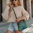 thumbnail image 4 of HELLHERO Peacock Shoulder Bag, Waterproof Crossbody Purse Lightweight Zipper Closure Satchel Bag for Dating Travel, 4 of 7