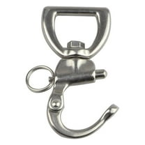 Swivel Eye Quick Release Stainless Steel Clip Spring Shackle Webbing Shackle for Sailboat Spinnaker Halyard Marine Sailing Boat