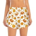 thumbnail image 4 of Lsque Pumpkin Maple Leaves Printed Women's Running Shorts with Liner Pockets,Elastic Quick Dry Workout Athletic Gym Yoga Shorts,Womens High Waist Shorts-X-Large, 4 of 9
