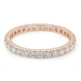 thumbnail image 3 of 1 Carat Round Cut Lab Created Moissanite Diamond Full Eternity Stackable Wedding Band Ring For Women In 14K Solid Rose Gold (G-H Color, VVS1 Clarity, 1 Cttw)-4, 3 of 7