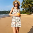 thumbnail image 3 of Naloa Forest Mushrooms Insects Print Women's Summer Spring Casual Beach Sundress,Vacation Sleeveless Tank Crewneck Loose Dresses, 3 of 7