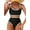Black, variant on Women's Bikini Sets Floral Print Whip Stitch 2 Piece Swimsuits High Waisted Scoop Bathing Suits