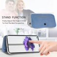 thumbnail image 4 of Clear Case for Nothing Phone 1 with Card Holder, Fiber Pattern PU Leather Wallet Flip Shockproof Phone case Cover for Nothing Phone 1 QW Blue, 4 of 18