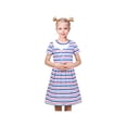 thumbnail image 3 of Girls Dress Multicolor Striped Glitter Heart Vintage Short Sleeve School 8 Years, 3 of 8