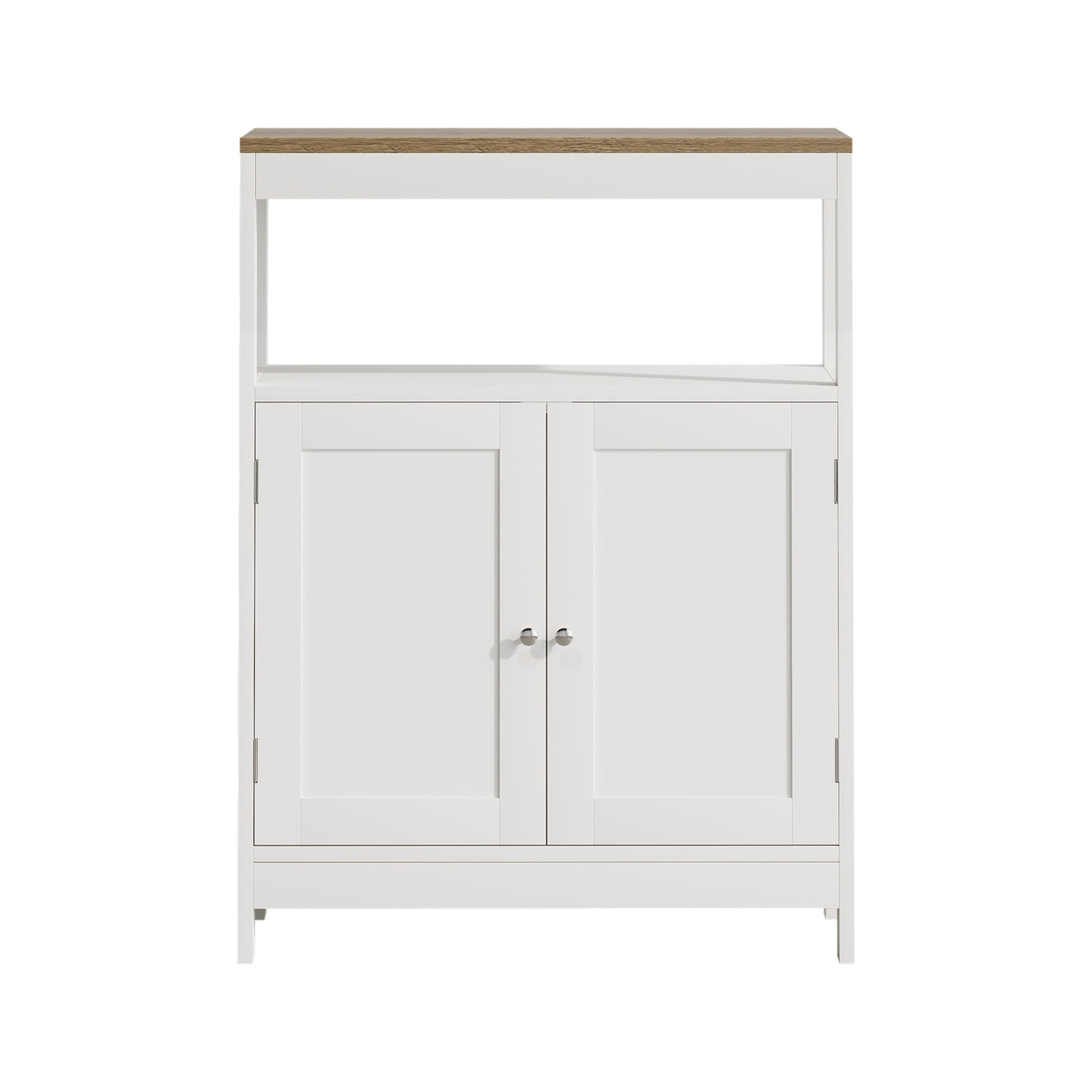 Noble House Modern Storage Cabinet with Double Doors, Multi-Purpose Kitchen or Bathroom Organizer, White