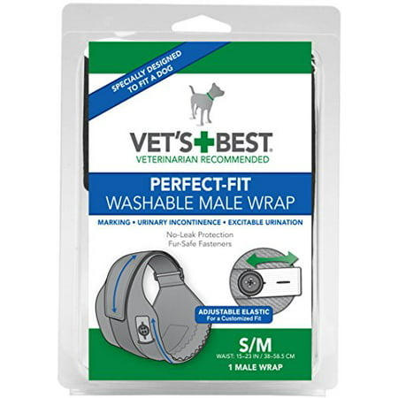 Washable Male Dog Wrap Small/Medium Adjustable Elastic by Vet's