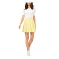 thumbnail image 3 of RILEY&RAE Womens Yellow Smocked Sheer Clip Dot Lined Pull On Mini Ruffled Skirt M, 3 of 4