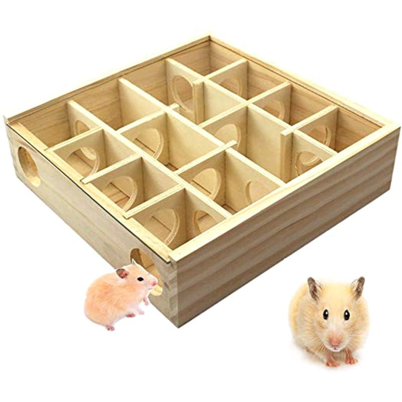 Pet Hamster Wooden Maze Tunnel Gerbil Rat Mouse Mice Small Animal Play Toys 