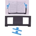 thumbnail image 1 of Soporte de música para Piano electrónico, soporte para libros de música, soporte para libros de lectura con 2 Clips, soporte para libros con teclado clips azules, 1 of 8