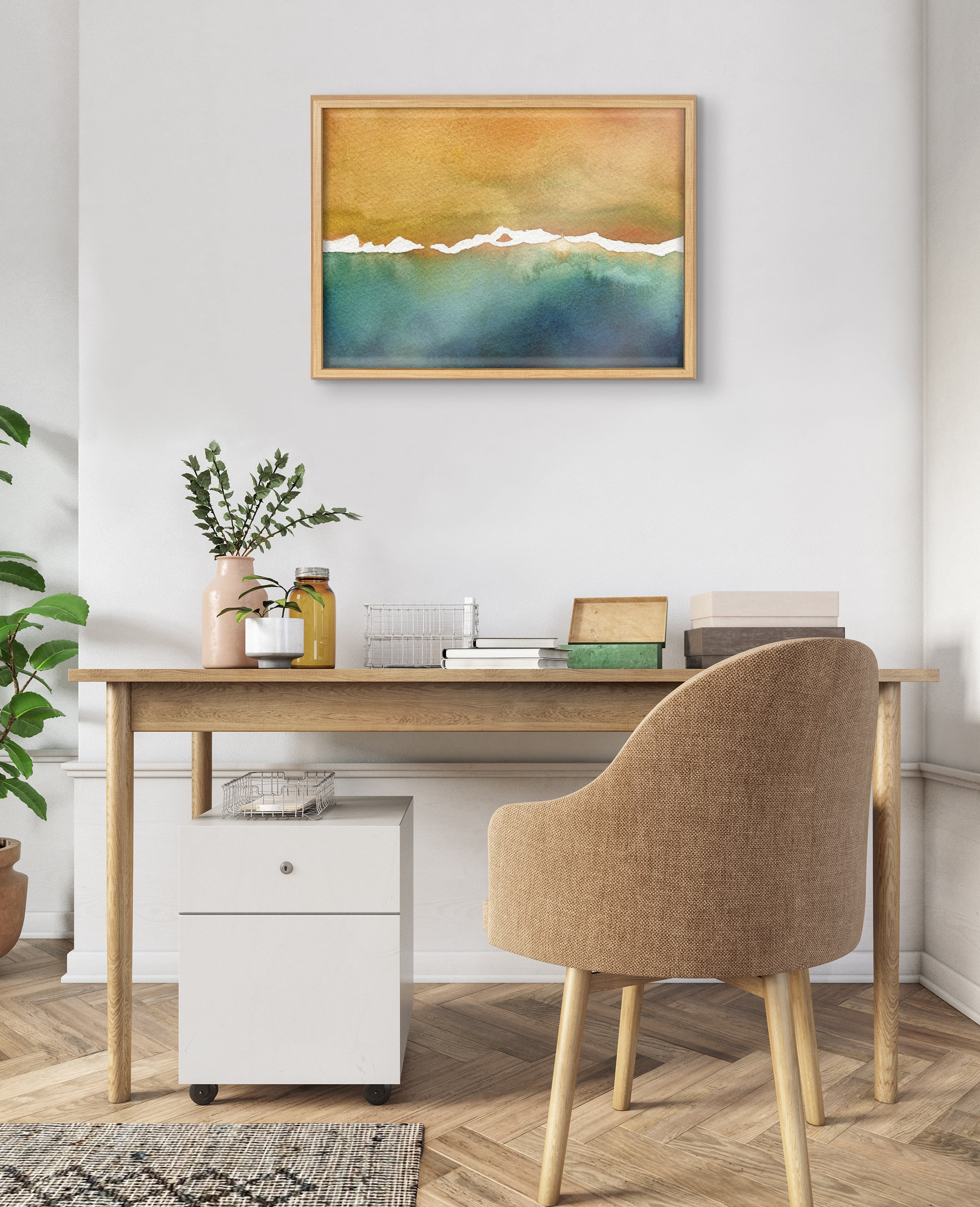 Above 24 in x 18 in Framed Painting Art Print, by Kate and Laurel
