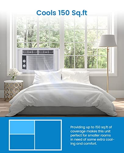 Danolapsi 5000 BTU Window Air Conditioner,Window AC Unit with Easy-to-Use Mechanical Controls and Reusable Filter,Efficient Cooling for Smaller Areas,Cool up to 150 Sq.Ft,110-115V