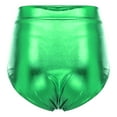 thumbnail image 2 of TTAO Shiny Metallic Booty Shorts Music Festival Rave Dance Pants Bottoms for Women Green S, 2 of 7