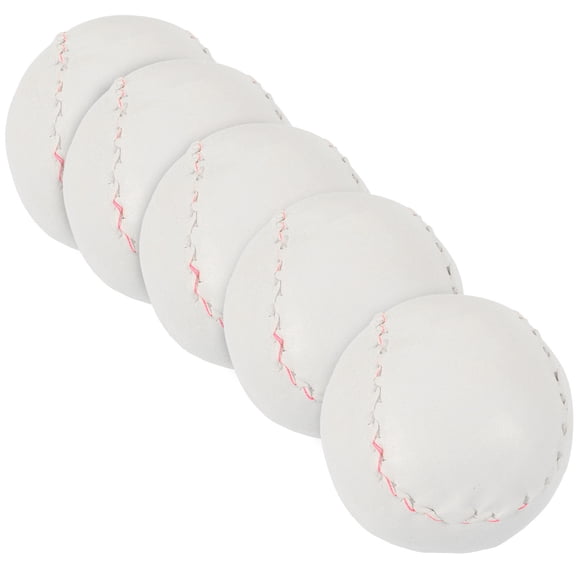KAKOWELY Sports Training Balls 5Set Softball Practice Balls for Students Baseballs White Pu