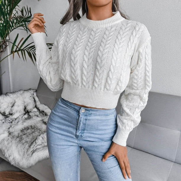 Pntutb suéter de punto con base calada de manga larga informal a la moda para mujer Pntutb Pntutb-4199
