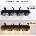 thumbnail image 6 of Matte Black Bathroom Light Fixtures Vanity Light for Bathroom 4 Lights Modern Wall Light Fixtures over Mirror with Clear Glass Shade, 6 of 6