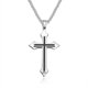 thumbnail image 1 of Collar con colgante rectangular para hombre, cadena cruzada Simple, regalo para enamorados, 2022, 1 of 4