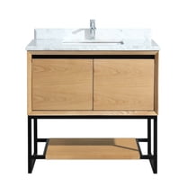 Laviva 313SMR-36CO-WC Alto 36" California White Oak Vanity   White Carrara Top