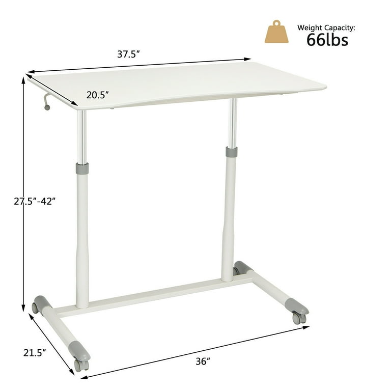 Costway height adjustable computer desk sit to stand rolling table deals