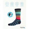 thumbnail image 6 of MeMoi Boys Bold Stripes Cotton-Rich Fine-Gauge Crew Sock - Boys - Male, 10-12, Navy, 6 of 7