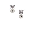 thumbnail image 2 of Delight Jewelry Silvertone Disc 1/2'' Initial - x - Silvertone Antiqued Butterfly Post Earrings, 2 of 4