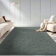 thumbnail image 4 of MeyJey 6'x9' Shag Area Rug for Living Room Modern Geometric High-Low Cut Machine Washable Rugs for Bedroom Dinning Room Office Decor Non-Slip Soft Carpet, Gray, 4 of 14