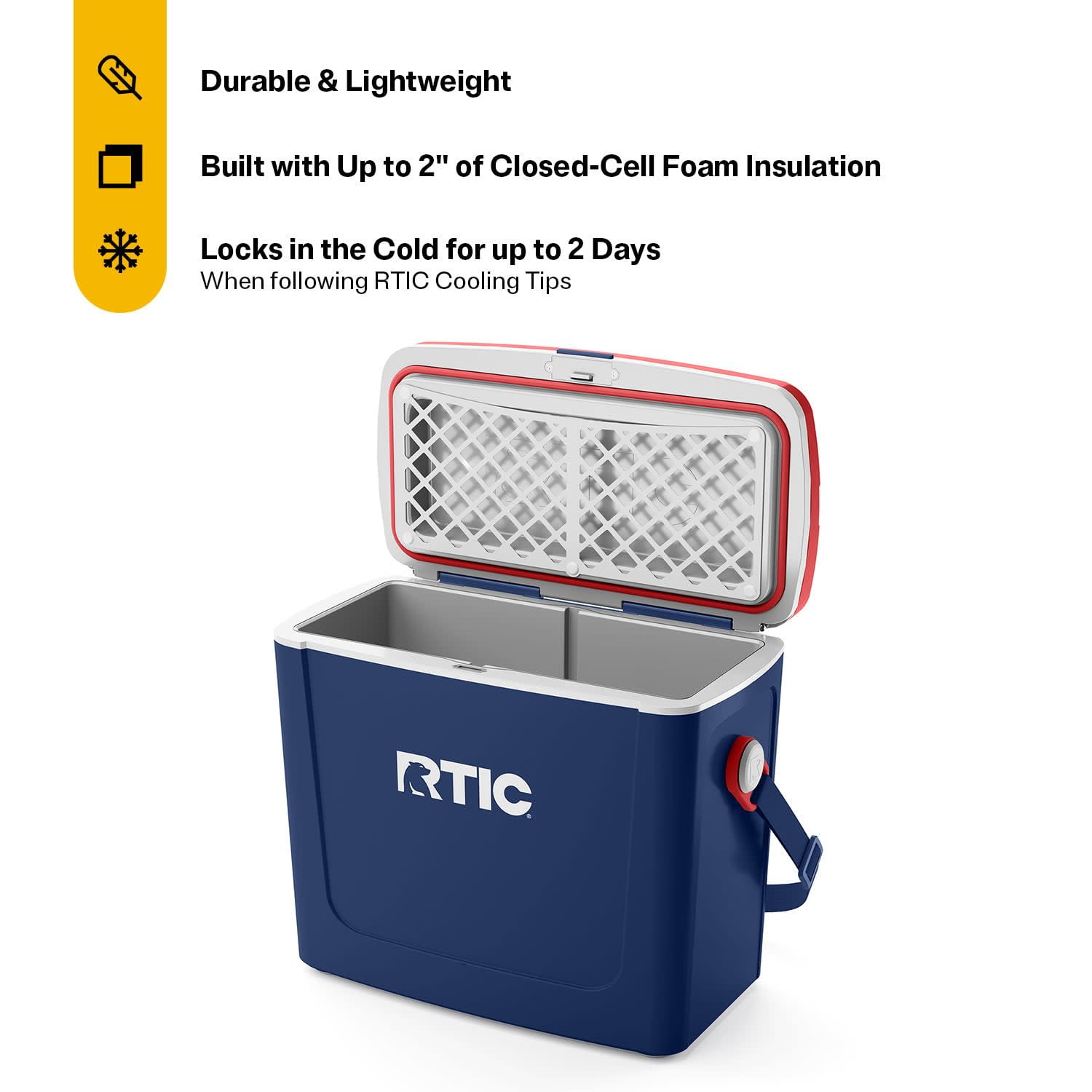 RTIC 16 QT Hard-Sided Ice Chest Cooler, Fits 20 Cans, Road Trip, Patriot