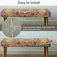 thumbnail image 5 of Whosucclay Boho Mandala Flower Print Stretch Dining Bench Cover Wear Resistant Dining Chair Slipcovers Removable Bench Seat Cushion Covers Seat Protector for Living Room, Bedroom, Kitchen, 5 of 7