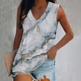 thumbnail image 2 of Moda Mujer Causal V-Cuello Impresión Blusa Sin Mangas Camiseta Verano Tops Fridja  gh6114, 2 of 4