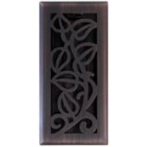 Imperial RG3279 Vine Design Steel Floor Register, Oil Rubbed Bronze, 4" x 10"