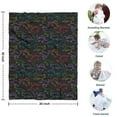 thumbnail image 4 of Black Colorful Dinosaurs Chalk Pattern Blanket,Comfortable Soft Flannel Throw Blanket,All Season,Warm Lightweight Blankets for Sofa Bed Couch Living Room Chair,30"x40", 4 of 4