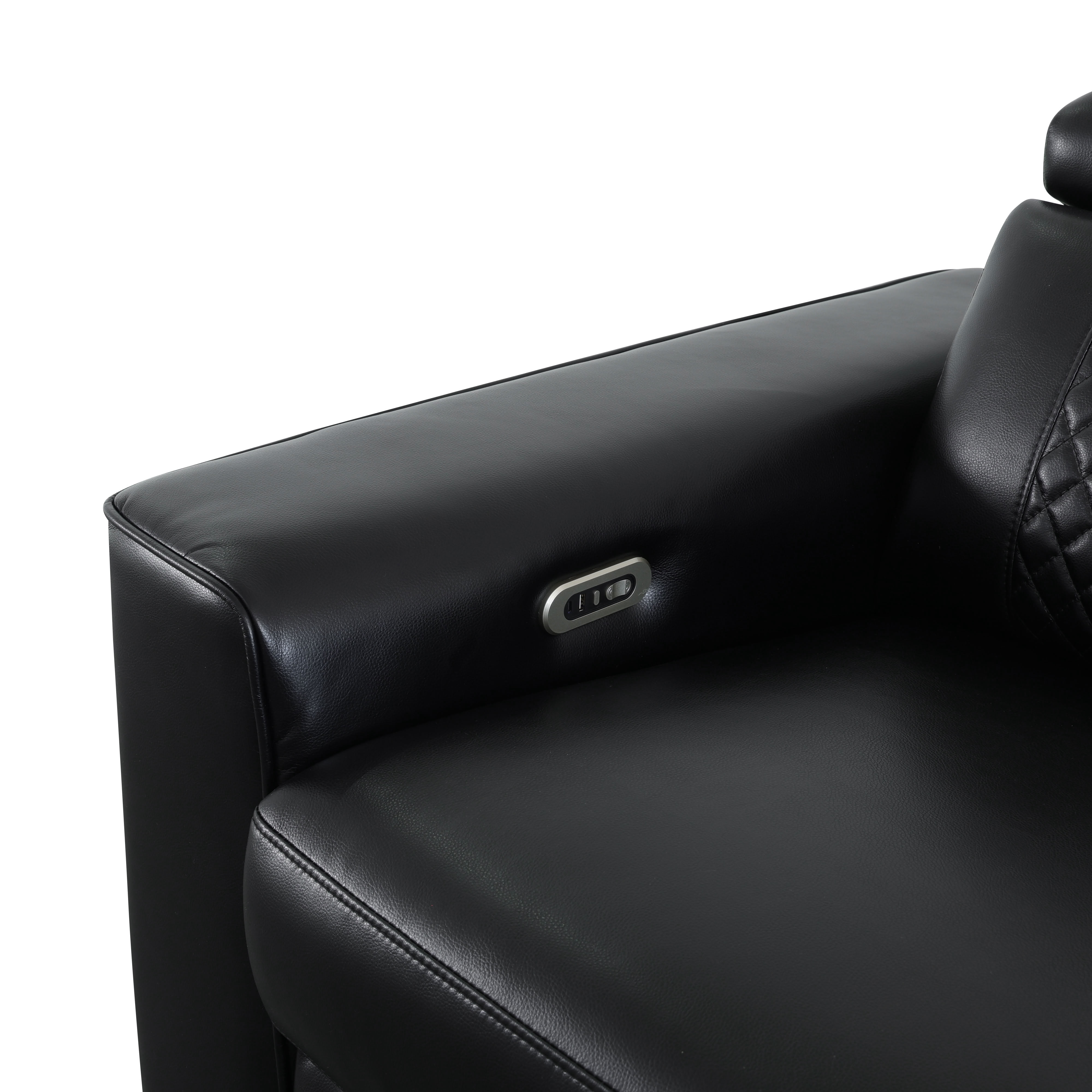 MAYEERTY Oversized Power Recliner Sectional Sofa, L-Shape Corner Couch with Bluetooth Speaker, USB Port, Wireless Charging & Cup Holders, Semi PU Leather for Home Theater, Living Room