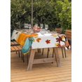 thumbnail image 2 of Outdoor Tablecloth with Umbrella Hole and Zipper, Thanksgiving Rectangle Table Cloth 52x70 Inch Waterproof Tablecloth, Fall Maple Leaf Orange Teal Blue Pumpkin Picnic Table Cover for Patio Camping, 2 of 7