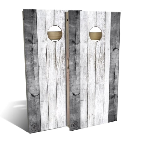 Skip's Garage | Grey Barn Wood Cornhole Board Set | Includes Boards & Bags | Choose Your Size & Accessories