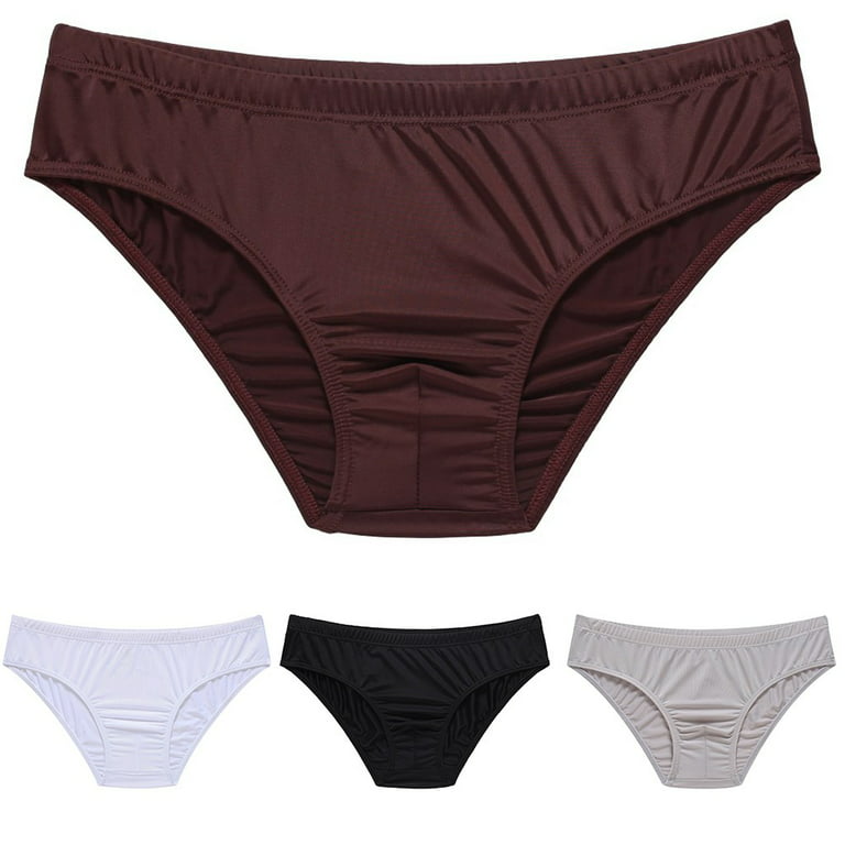Men Briefs Mens Panties Underpants Thongs Underwear Breathable Ice Silk  Elastic