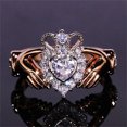 thumbnail image 2 of Anillo de compromiso de circón con forma de corazón de la mano de la corona de la señora de la moda Wmkox8yii fajkfhkj1863, 2 of 3