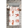 thumbnail image 3 of Ambesonne Nautical Quilted Bedspread Set 2 Pcs, Underwater Sea Ocean, Twin Size, Salmon Dark Coral, 3 of 3