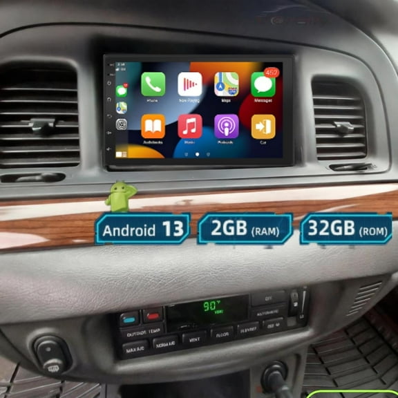 Molaner Car Radio Stereo Fit for Ford Crown Victoria 2003-2008, 7" Touch Screen Android 15 Fit for Wireless/Wired Carplay Android Auto GPS Navigation Bluetooth Head Unit, 2 32G