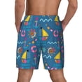 thumbnail image 2 of Lsque Mens Swim Trunks Sailboat With Sailing Pattern - Bathing Suit Compression Liner - Beach Swim Shorts Swimwear - (S-3XL) - Stretch Quick Dry -3X-Large, 2 of 9