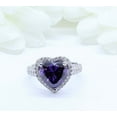 thumbnail image 5 of HeartsAndYou 2.4ct Natural Amethyst Diamond Ring Cluster Accent Halo 14k SOLID White Gold, 5 of 9