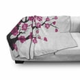 thumbnail image 2 of Cherry Blossom Soft Flannel Fleece Throw Blanket, Digital Cartoon Image of Floral Sakura Tree Illustration, Cozy Plush for Indoor and Outdoor Use, 70" x 90", Charcoal Grey Pink, by Ambesonne, 2 of 5