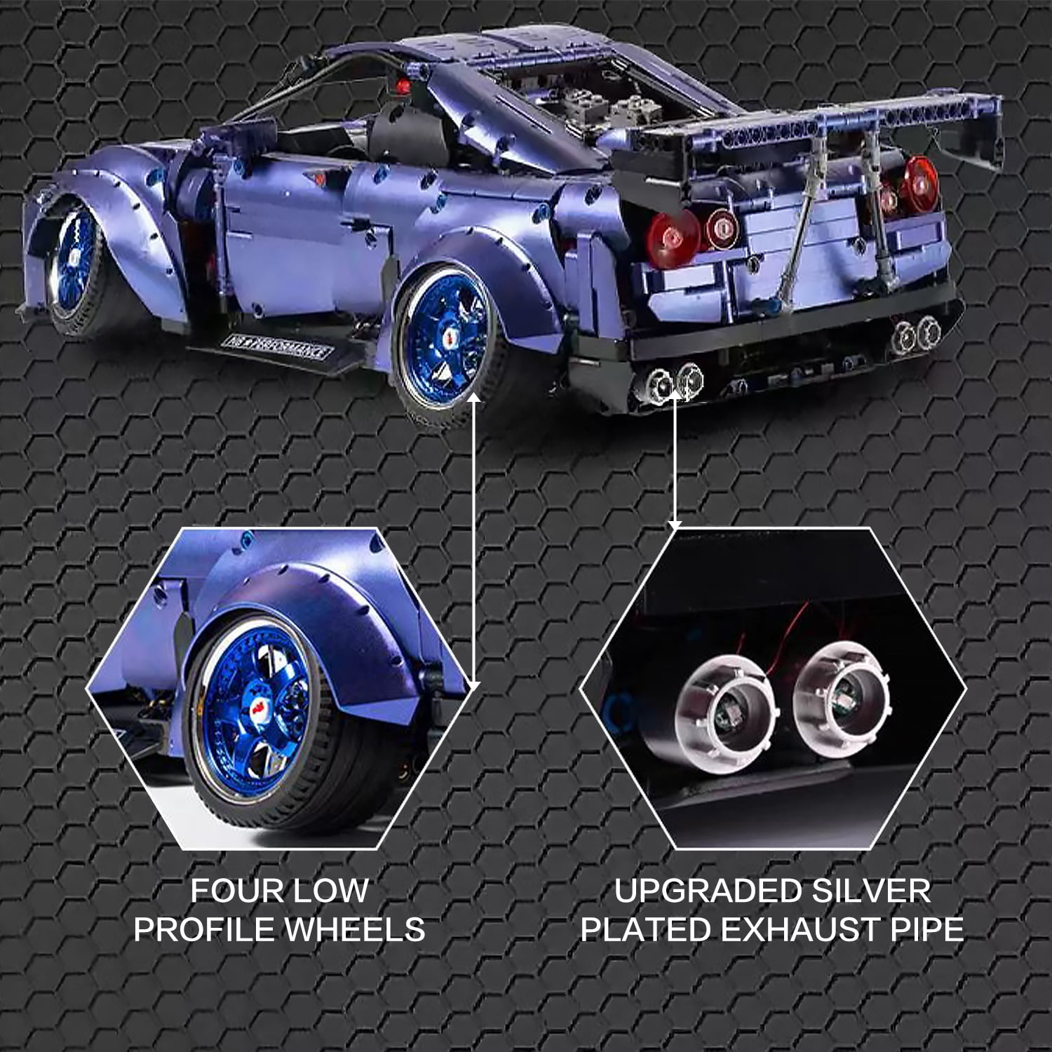QOQ 1:10 Scale DIY Racing Car Building Blocks, Collectible Supercar Model Kit for Kids & Adults, Birthday Gift Toy (2389 PCS)