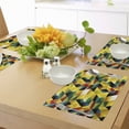 thumbnail image 4 of Ambesonne Yellow Place Mats Set of 4, Geometric Green, Standard Size, Yellow Dark Green, 4 of 6