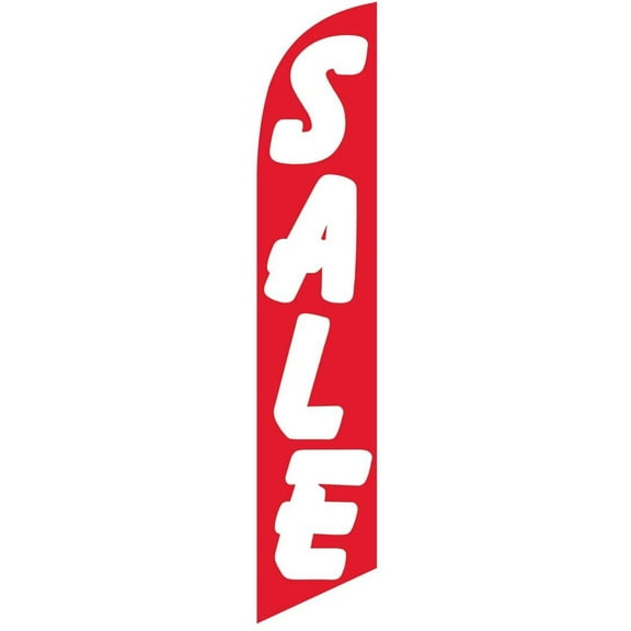 Sale Feather Flag for Outdoor Advertising red/white - Replacement Windless Swooper FLAG ONLY by Feather Flag Nation