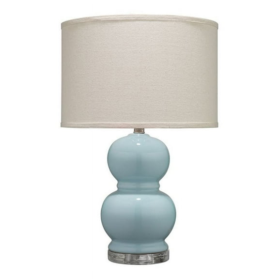 Eden Home Transitional Glass Table Lamp with Classic Shape in Blue
